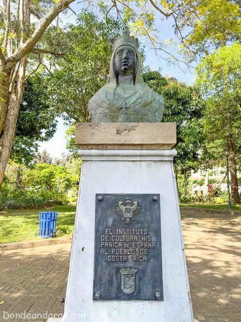 Busto de Isabel la Católica.Parque España, San José de Costa Rica.
