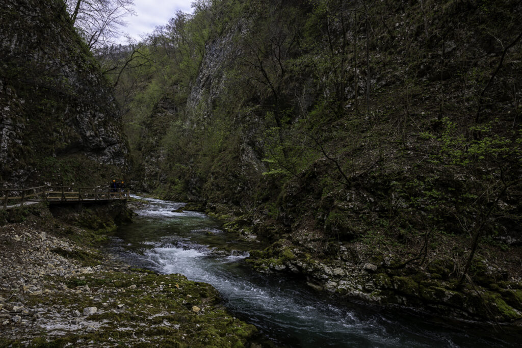 El rio por el cañon de la garganta de Vintgar
